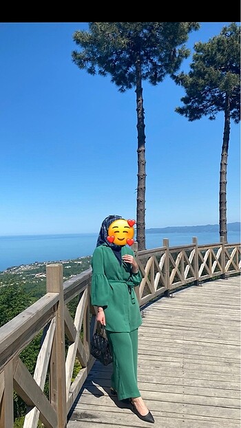 Yeşil renk krep takım