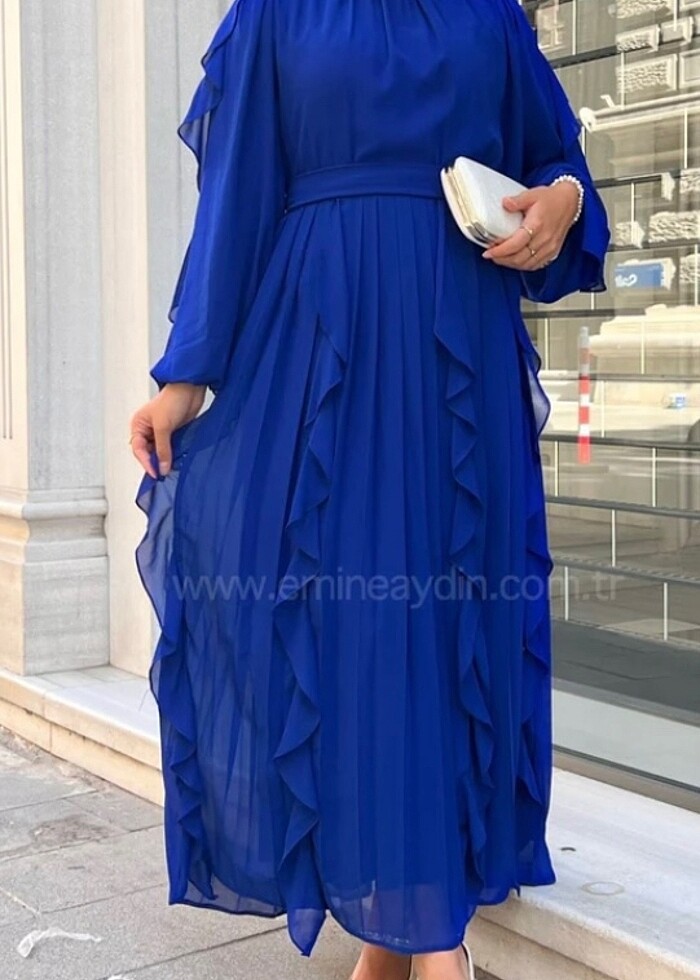 Yakut elbise mavi - Görsel 2