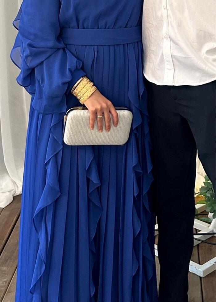 Yakut elbise mavi - Görsel 4