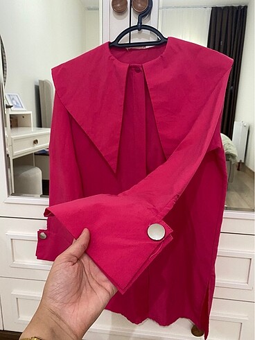 38 Beden pembe Renk Pembe yakalı gömlek