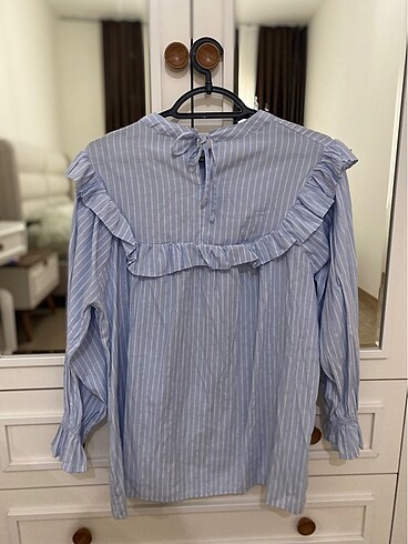 Çizgili gömlek tunik - Görsel 5