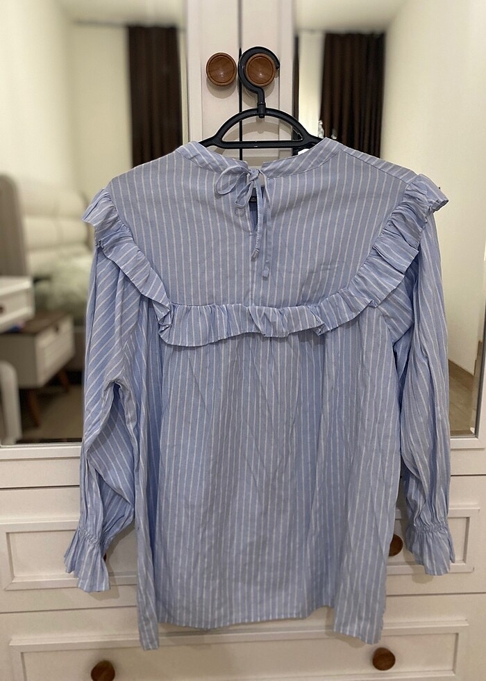 Çizgili gömlek tunik - Görsel 5