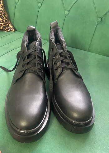 Sıfır Siyah Erkek Deri Bot - Görsel 5
