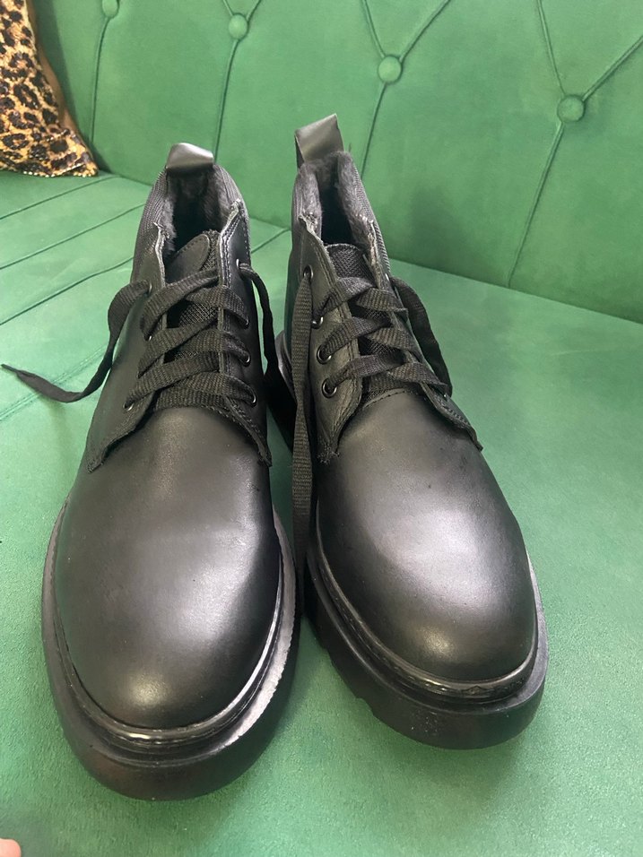 Sıfır Siyah Erkek Deri Bot - Görsel 5