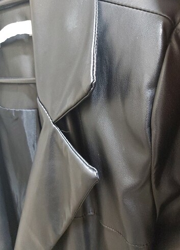 38 Beden siyah Renk Deri blazer ceket