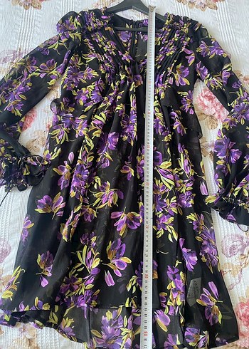 Guess marka Uzun Kollu çiçekli Bohem Midi Elbise - Görsel 7