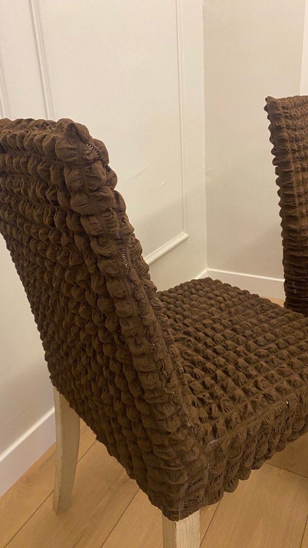 Kahverengi Sandalye Kılıfı 4 adet - Görsel 2