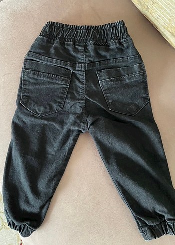 9-12 Ay Beden Erkek Çocuk Siyah Bol Kesim Denim Pantolon