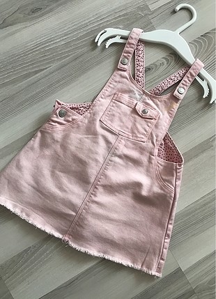 Bebek elbise zara kız pembe kot 12 18 ay 1.5 yaş 