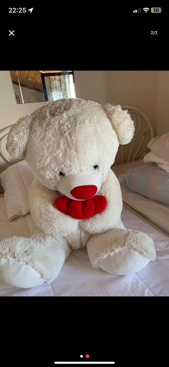 85 Cm Kalp Tutan Sevimli Peluş Ayı - Görsel 2