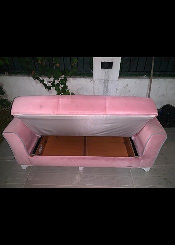 Bellona pembe sandıklı köşe ikili koltuk - Görsel 2