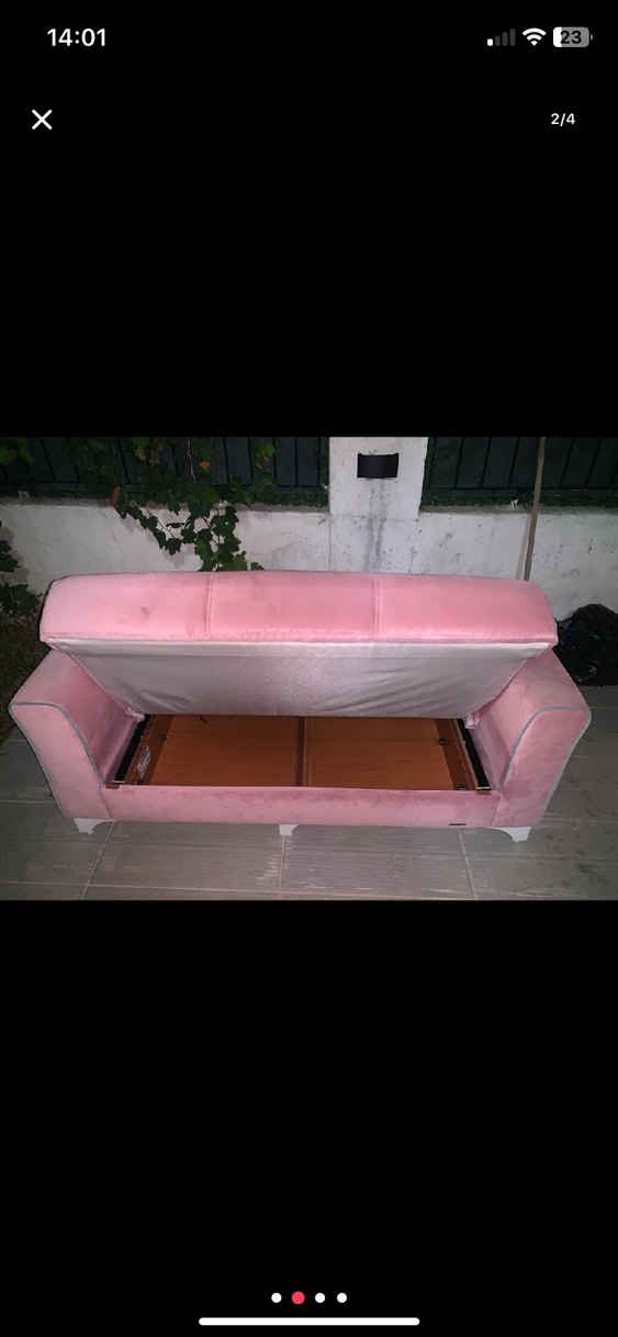 Bellona pembe sandıklı köşe ikili koltuk - Görsel 2