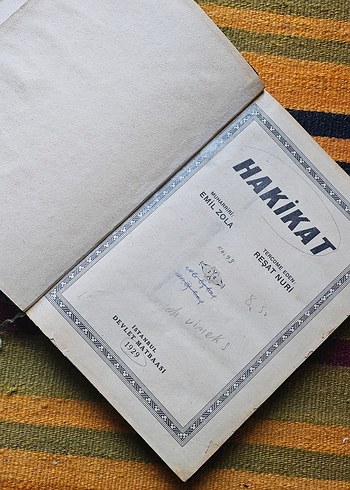 Hakikat - Emil Zola 1929 II Cilt Tek Ciltte