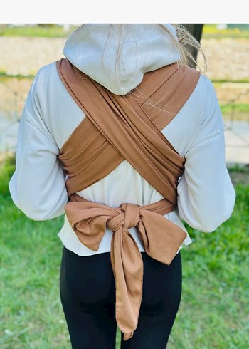 Pastel Kahverengi Bebek Kanguru Bebek Sling - Görsel 3