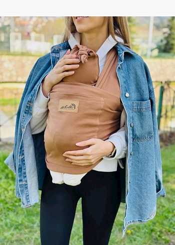 Pastel Kahverengi Bebek Kanguru Bebek Sling - Görsel 2