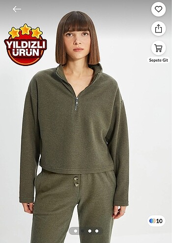 Önü fermuarlı sweatshirt