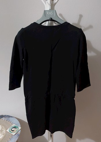 Kadın Siyah Keten Midi Spor Elbise - Görsel 6