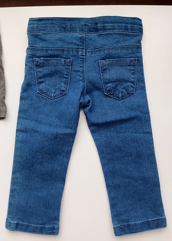Düğmeli Erkek Çocuk Mavi Denim Pantolon - Görsel 3
