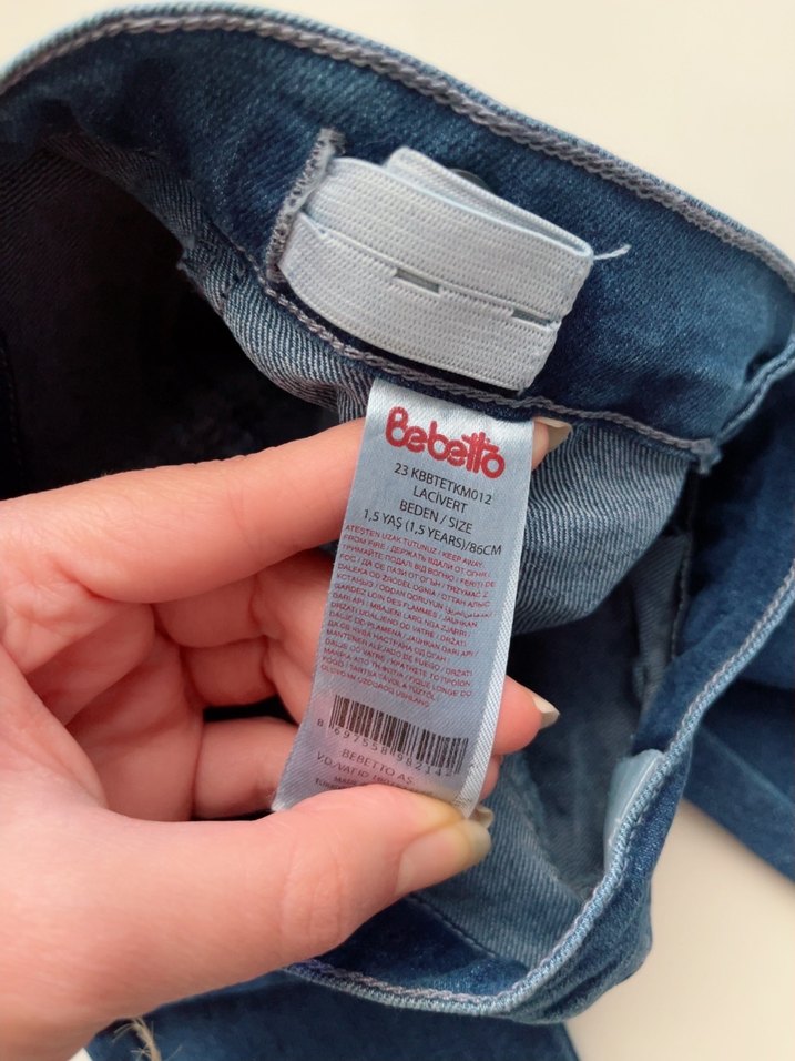 Düğmeli Erkek Çocuk Mavi Denim Pantolon - Görsel 2