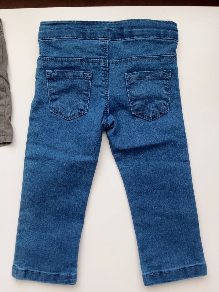 Düğmeli Erkek Çocuk Mavi Denim Pantolon - Görsel 3