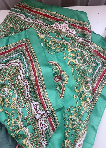 Yeşil Parlak Bohem Kadın Fular - Görsel 4