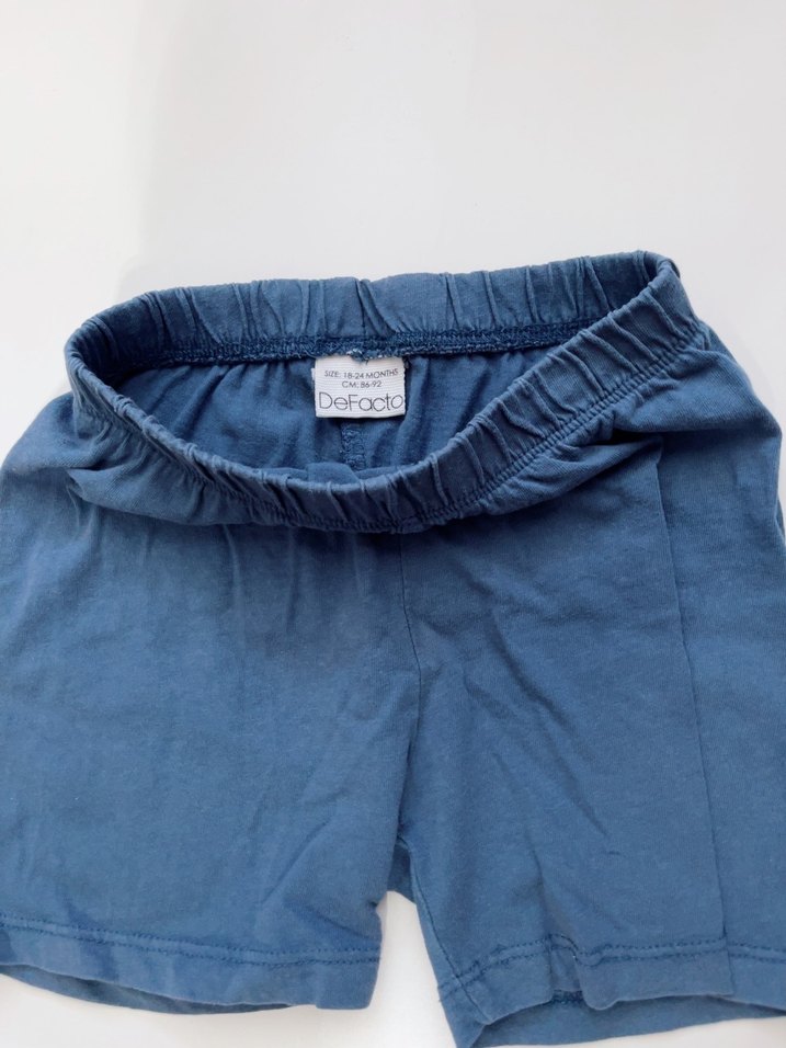 Basic Mavi Erkek Kot Şort - Görsel 2