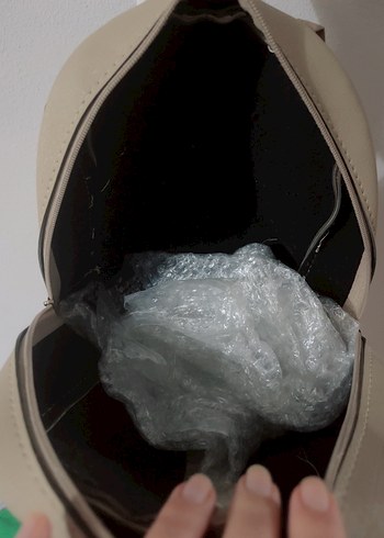 Bej Deri Kadın Sırt Çantası - Görsel 6