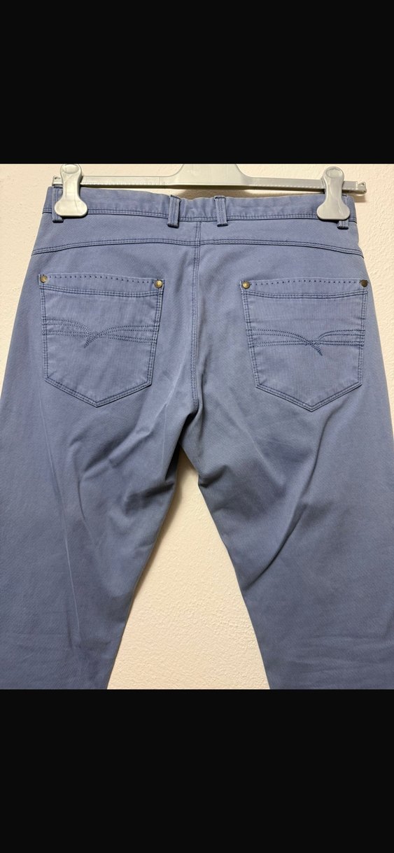 Erkek Gri Mavi Regular Fit Denim Pantolon - Görsel 2