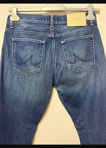 Düğmeli Mavi Erkek Denim Jean - Görsel 2