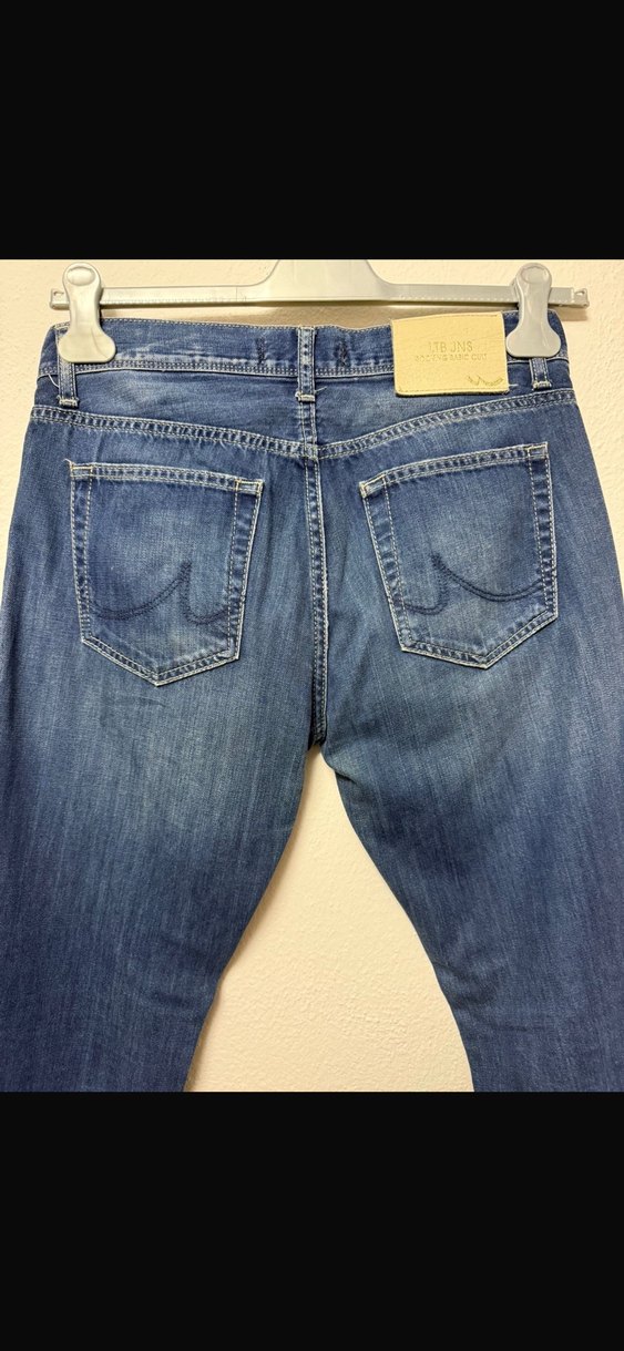 Düğmeli Mavi Erkek Denim Jean - Görsel 2