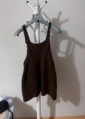 Kahverengi Triko Midi Elbise - Görsel 2