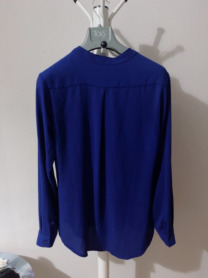 Mavi Kadın Uzun Kollu Düğmeli Gömlek - Görsel 4