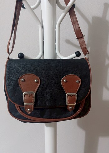 Kahverengi Baskılı Deri Tokalı Kadın Çanta - Görsel 2