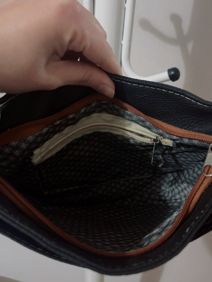 Kahverengi Baskılı Deri Tokalı Kadın Çanta - Görsel 5