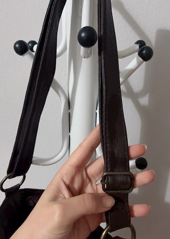 Kahverengi Deri Tokalı Kadın Çanta - Görsel 10