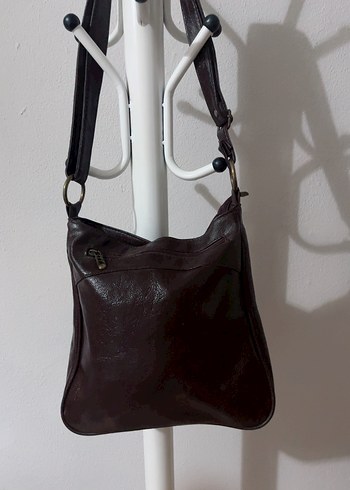 Kahverengi Deri Tokalı Kadın Çanta - Görsel 2