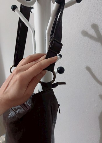 Kahverengi Deri Tokalı Kadın Çanta - Görsel 4