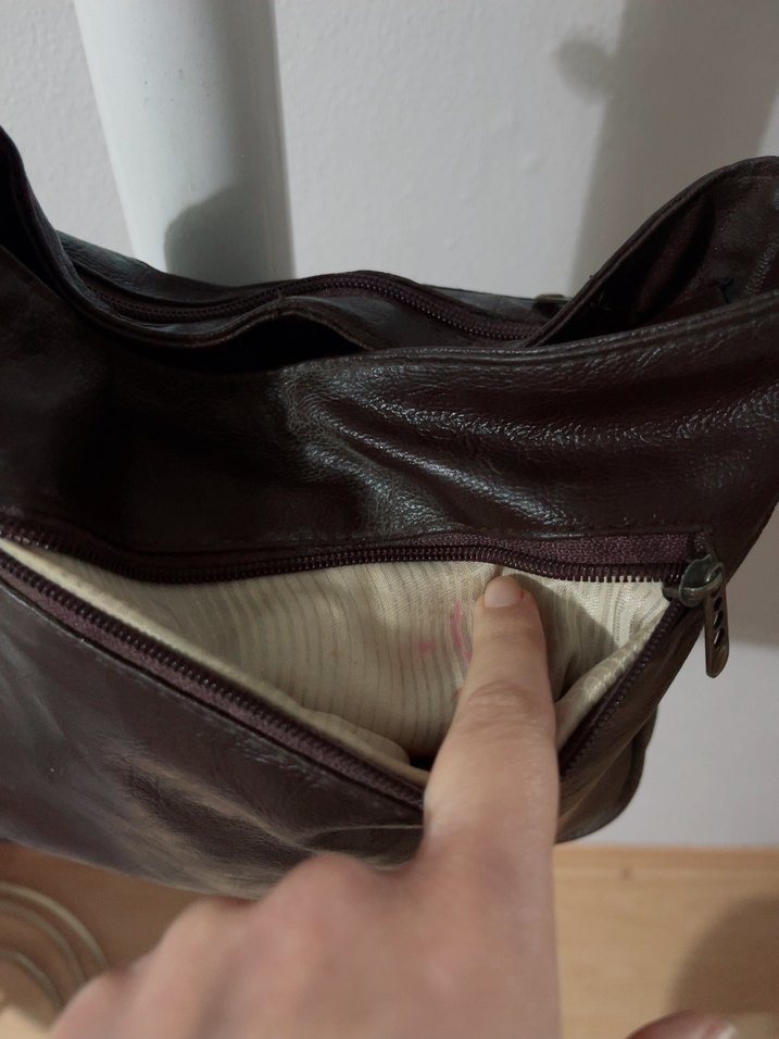 Kahverengi Deri Tokalı Kadın Çanta - Görsel 5