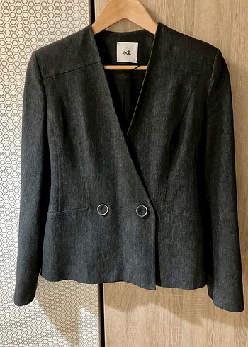 adL Denim Görünümlü Takım: Kruvaze Ceket (S) ve etek (M-S) - Görsel 5