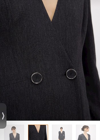 adL Denim Görünümlü Takım: Kruvaze Ceket (S) ve etek (M-S) - Görsel 3