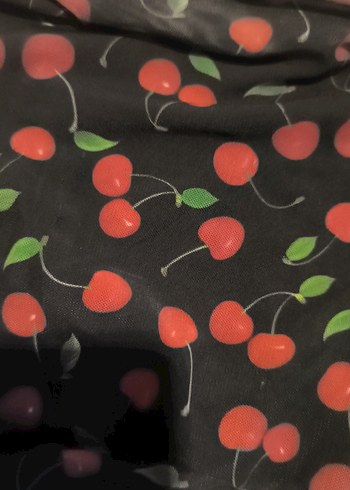 Siyah Desenli Drapeli Midi crop - Görsel 7