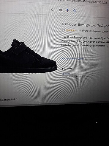 34 Beden siyah Renk Nike spor ayakkabı
