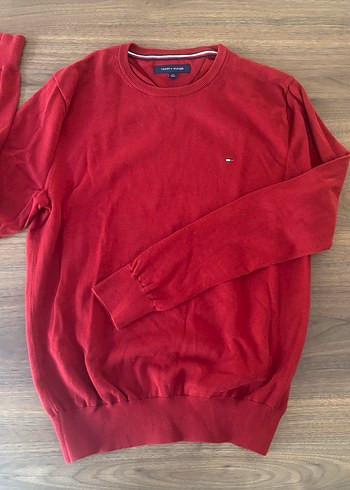 Tommy Hilfiger Erkek Kırmızı Triko Kazak - Görsel 3