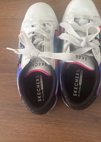 Kız Çocuk Bağcıklı Renkli taşlı pullu Spor Ayakkabı - Görsel 2