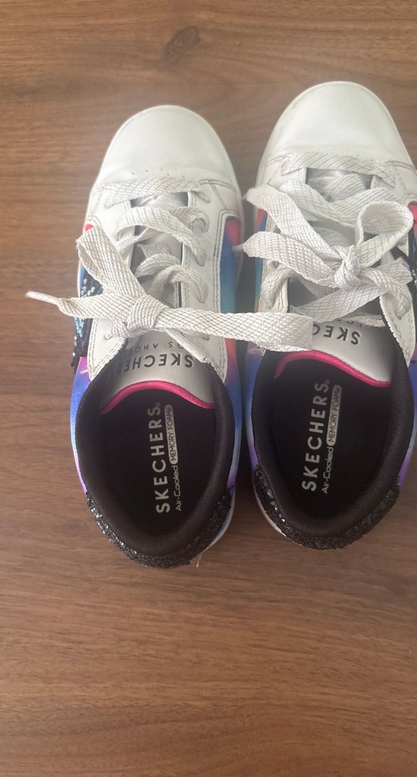 Kız Çocuk Bağcıklı Renkli taşlı pullu Spor Ayakkabı - Görsel 2