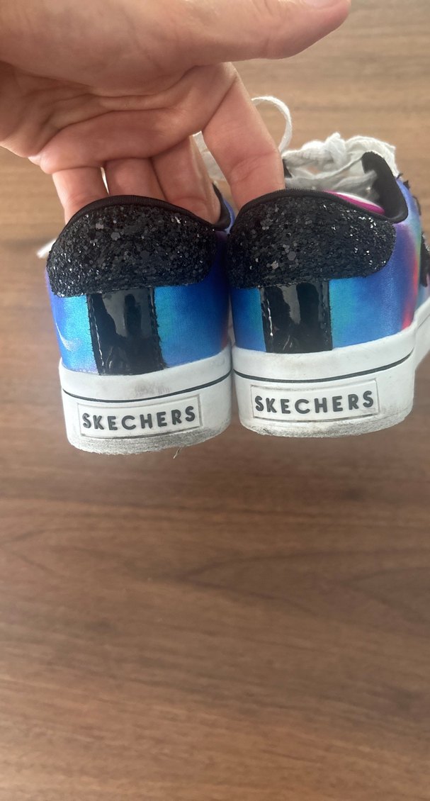 Kız Çocuk Bağcıklı Renkli taşlı pullu Spor Ayakkabı - Görsel 3