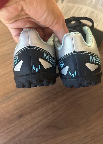 Beyaz Gri Erkek Çocuk Spor Ayakkabı messi footbol krampon - Görsel 8