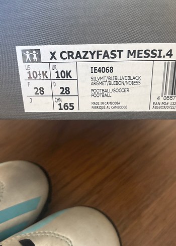 Beyaz Gri Erkek Çocuk Spor Ayakkabı messi footbol krampon - Görsel 2