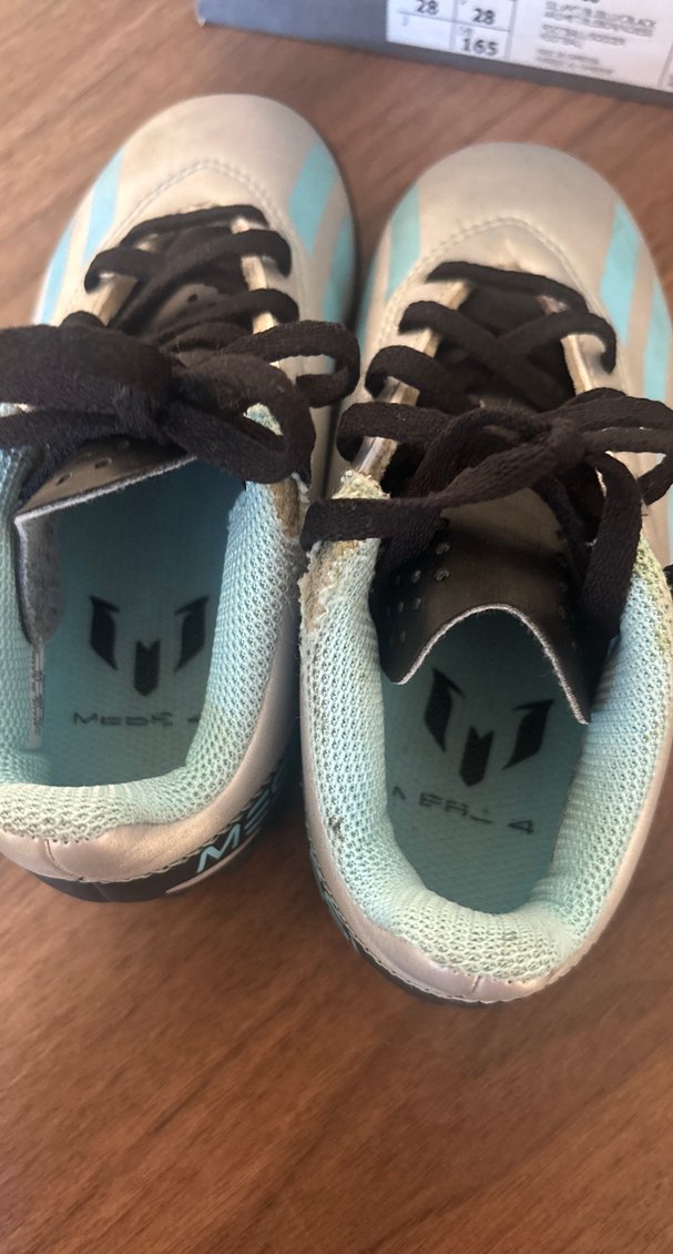 Beyaz Gri Erkek Çocuk Spor Ayakkabı messi footbol krampon - Görsel 4