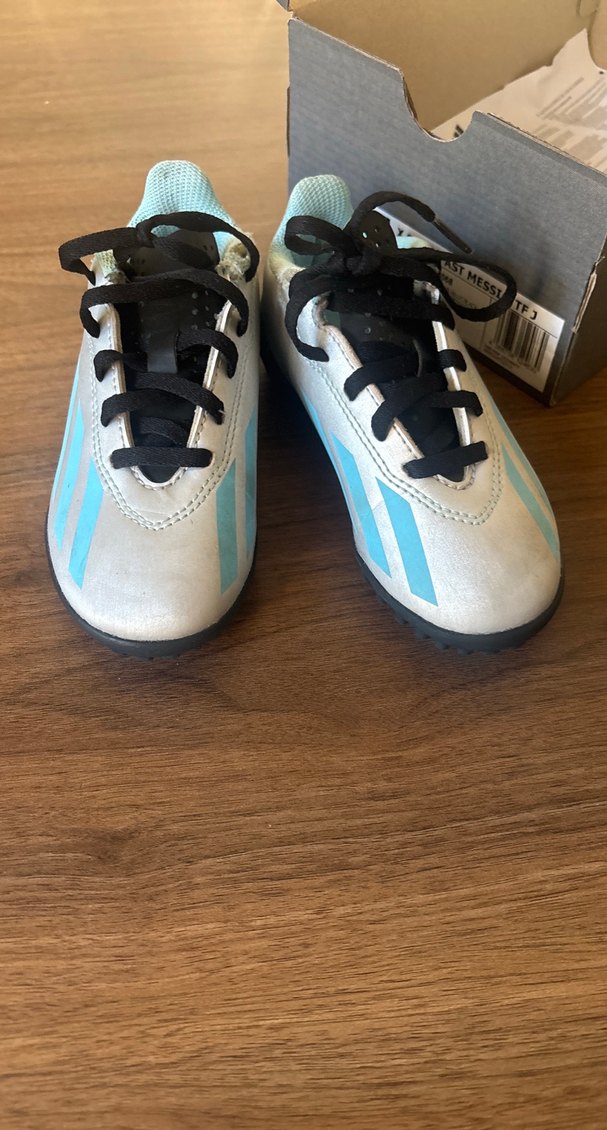 Beyaz Gri Erkek Çocuk Spor Ayakkabı messi footbol krampon - Görsel 5
